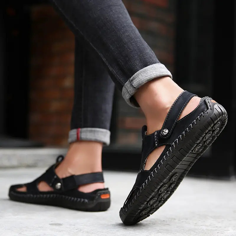Sandales décontractées en cuir souple de haute qualité pour hommes - JettaWay™