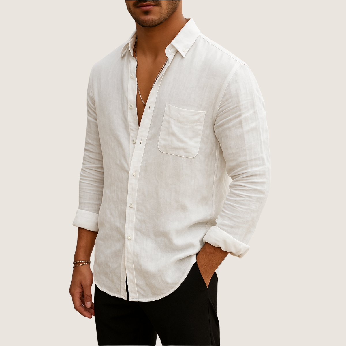 Jetta Chemise Lin & Coton – Casual Chic Longues Manches