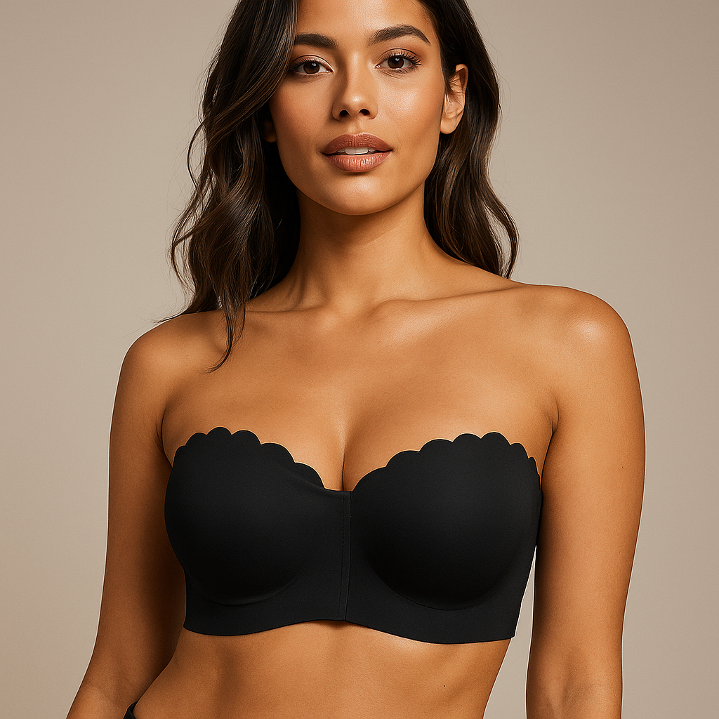 Soutien-Gorge Invisible Push-Up Sans Bretelles – Fermeture Avant et Effet Rassembleur