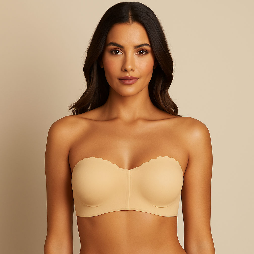 Soutien-Gorge Invisible Push-Up Sans Bretelles – Fermeture Avant et Effet Rassembleur