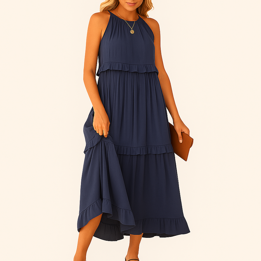 Rebeca Robe Longue Fluide – Élégance Romantique avec Volants