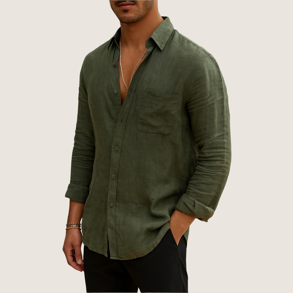 Jetta Chemise Lin & Coton – Casual Chic Longues Manches