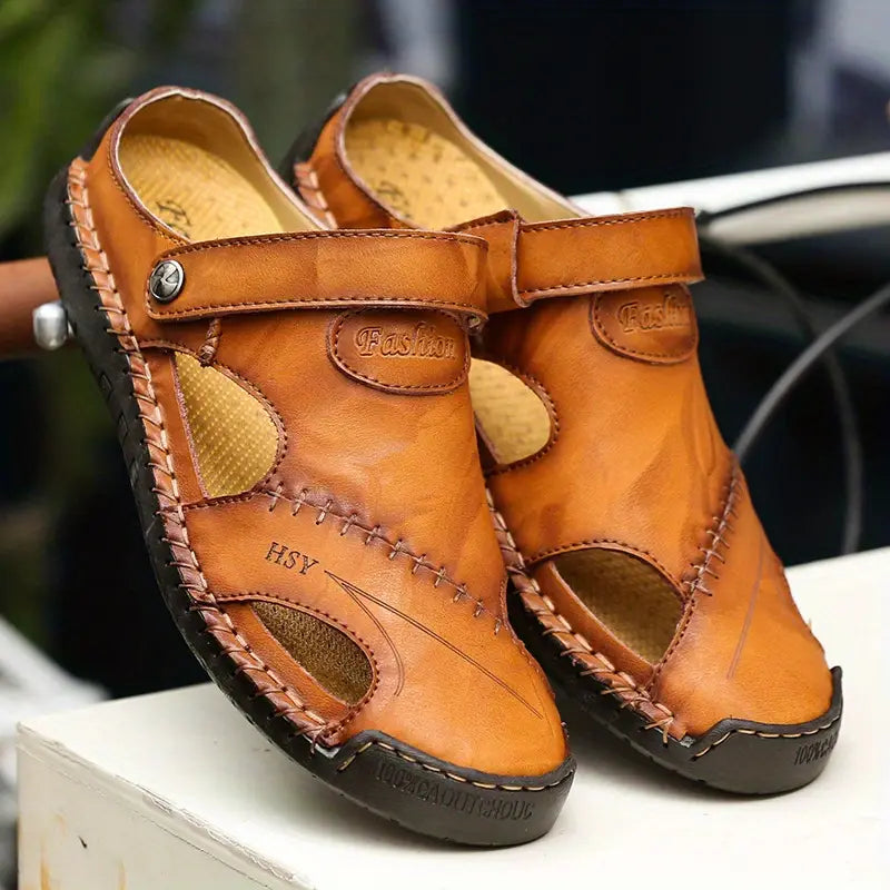 Sandales décontractées en cuir souple de haute qualité pour hommes - JettaWay™