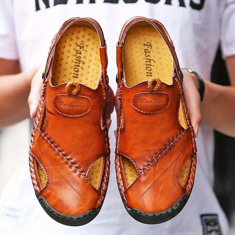 Sandales décontractées en cuir souple de haute qualité pour hommes - JettaWay™