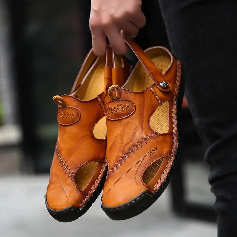 Sandales décontractées en cuir souple de haute qualité pour hommes - JettaWay™