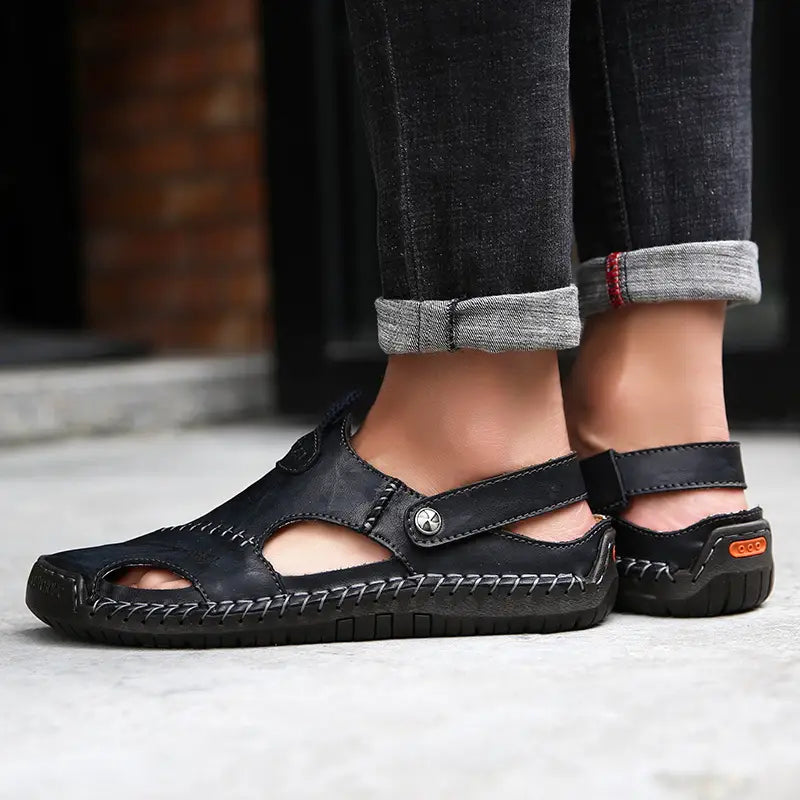 Sandales décontractées en cuir souple de haute qualité pour hommes - JettaWay™
