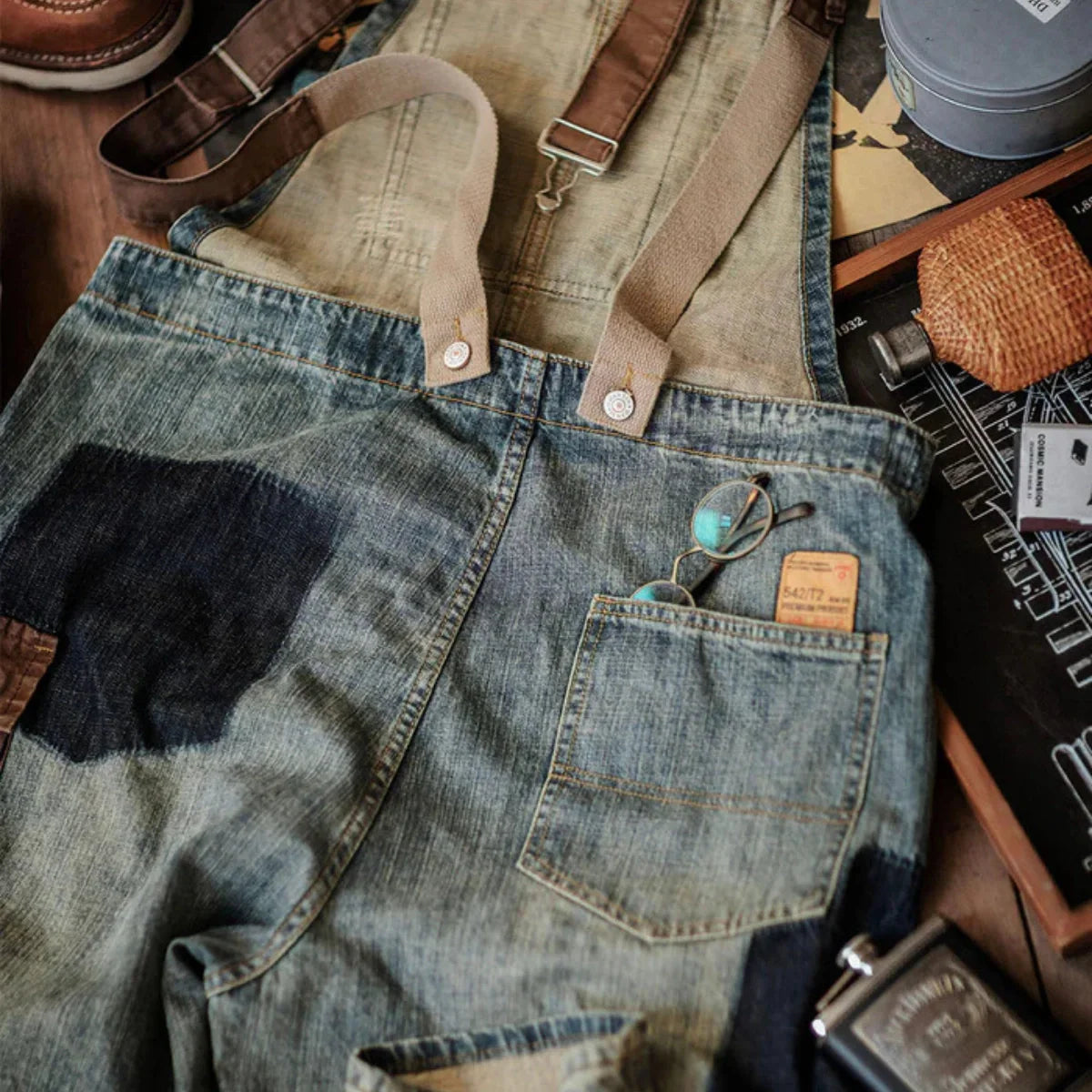 Jetta Salopette en denim à empiècements contrastés