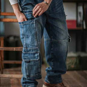 Jetta Salopette à bavette en denim à double rabat