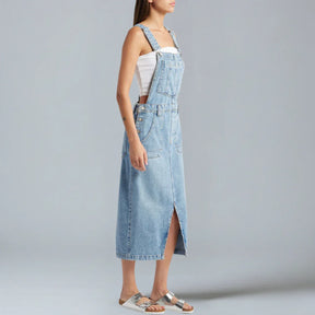 Jetta Robe chasuble en denim à fente avant