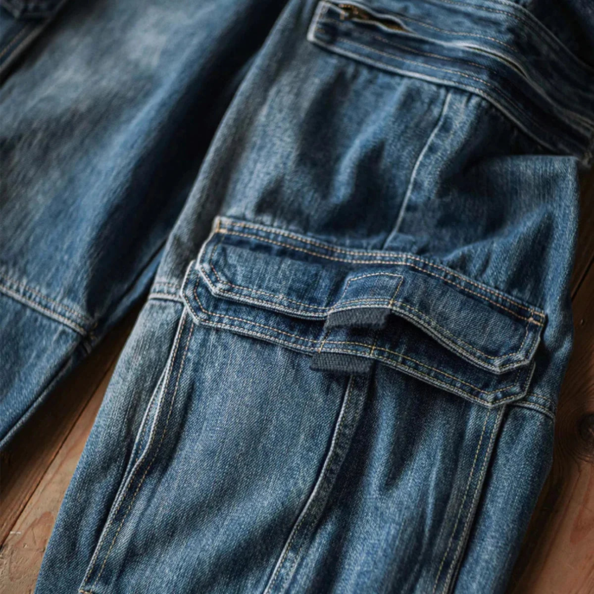 Jetta Salopette à bavette en denim à double rabat