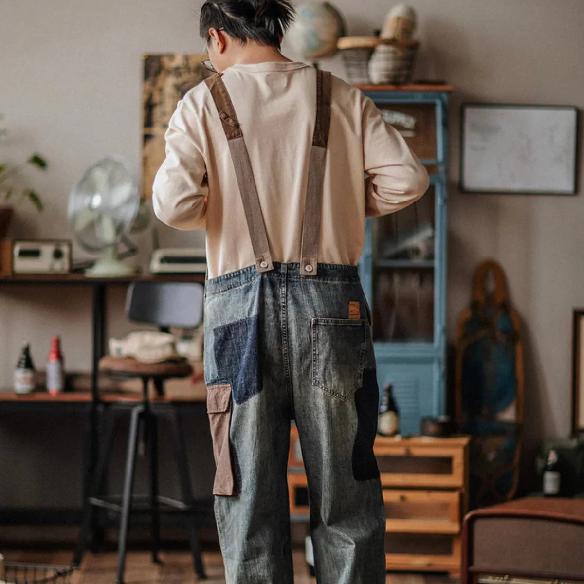 Jetta Salopette en denim à empiècements contrastés