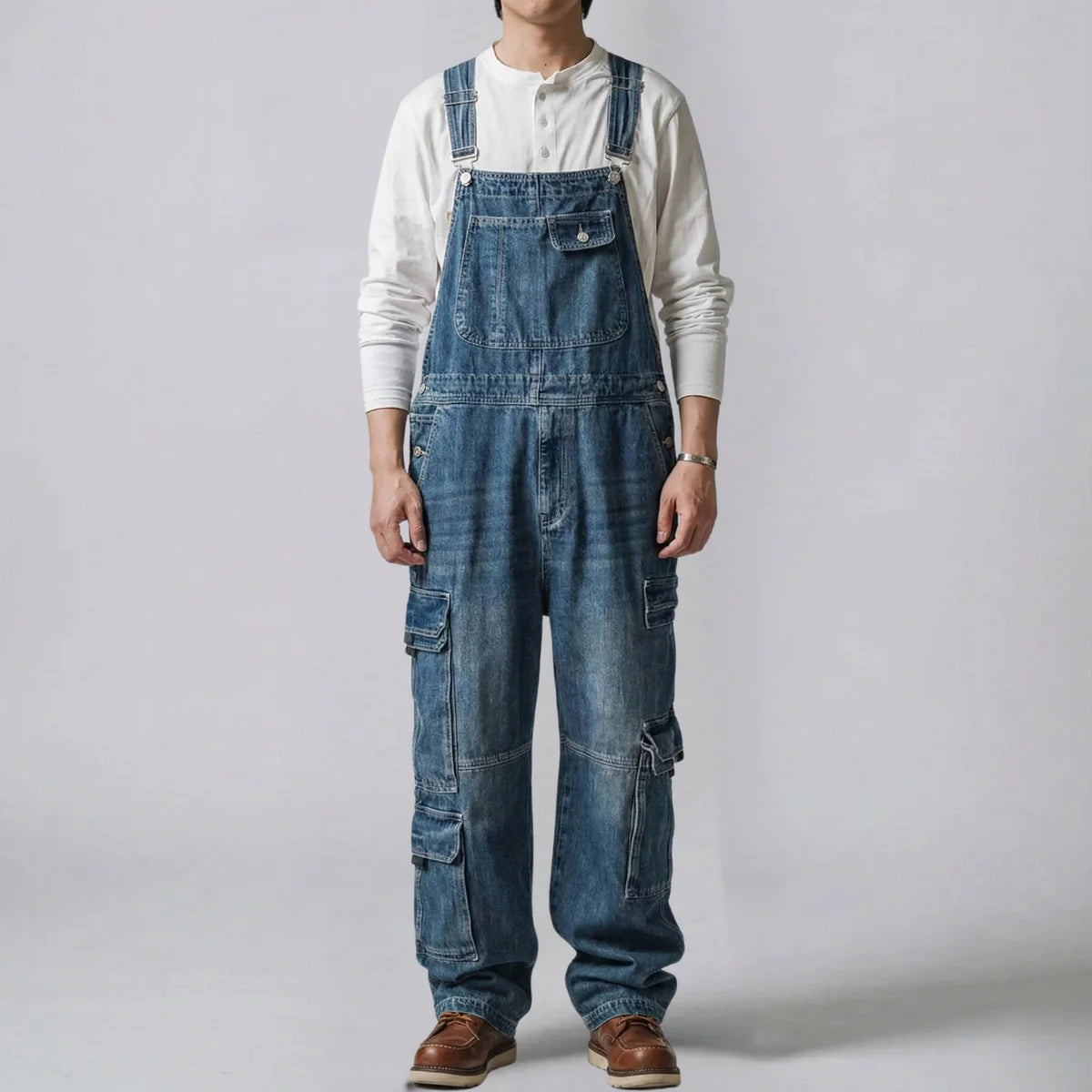 Jetta Salopette à bavette en denim à double rabat