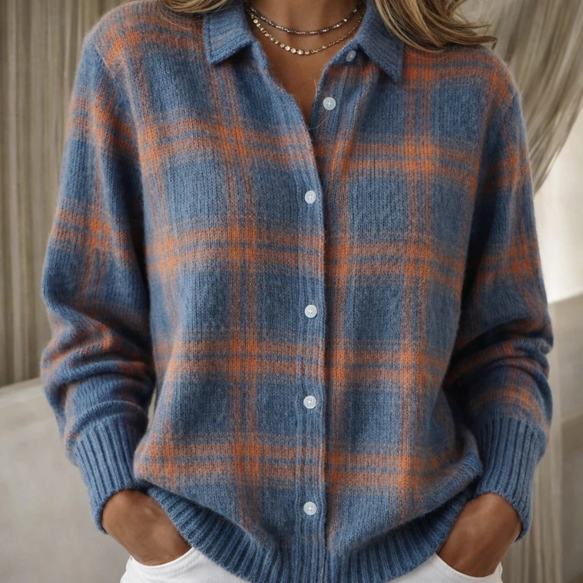 Jetta™ | Cardigan Rétro Check