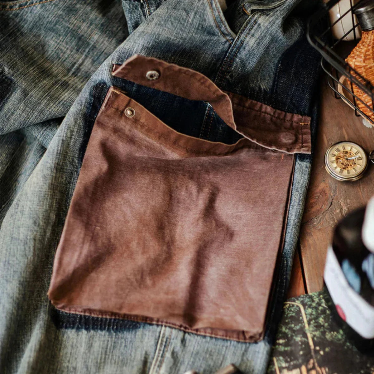 Jetta Salopette en denim à empiècements contrastés