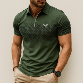 Jetta – Polo Homme à Imprimé Géométrique avec Fermeture Éclair – Élégant et Confortable au Quotidien