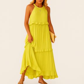 Rebeca Robe Longue Fluide – Élégance Romantique avec Volants