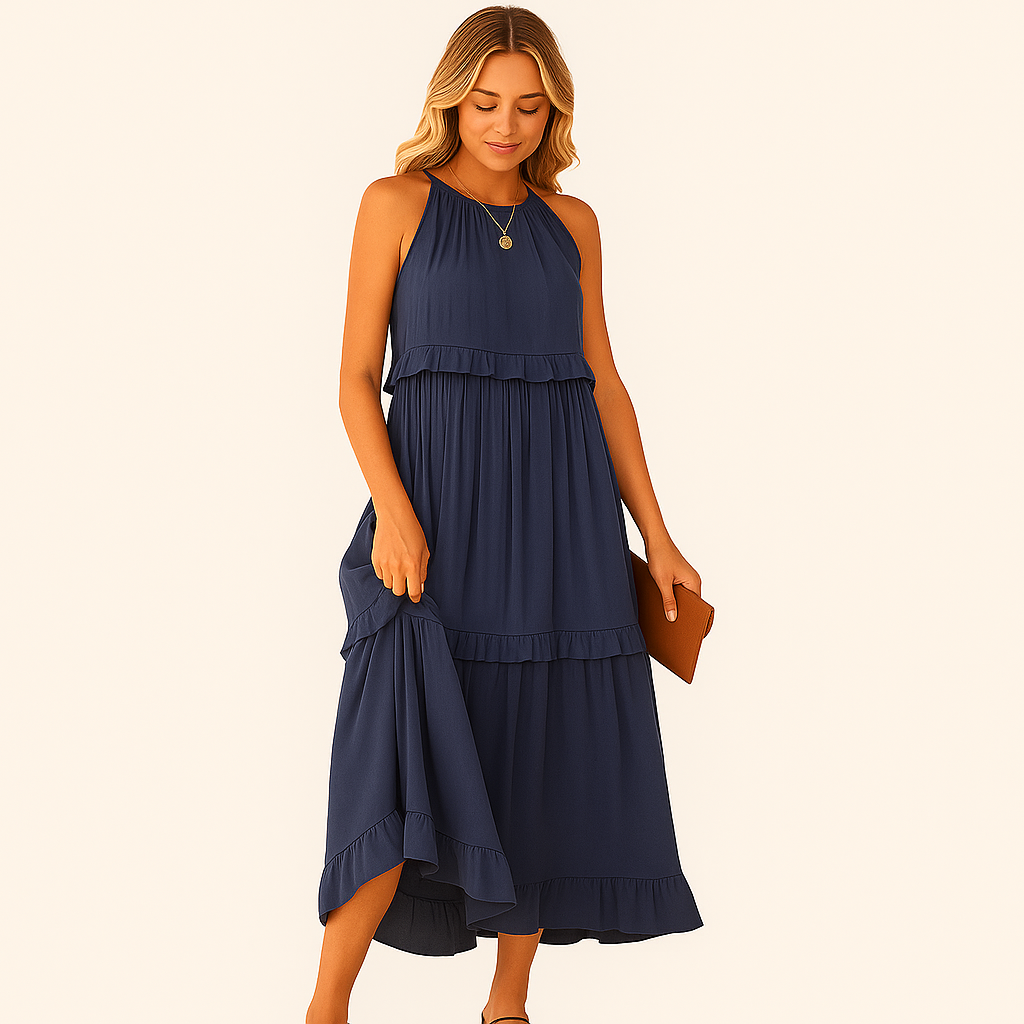 Rebeca Robe Longue Fluide – Élégance Romantique avec Volants