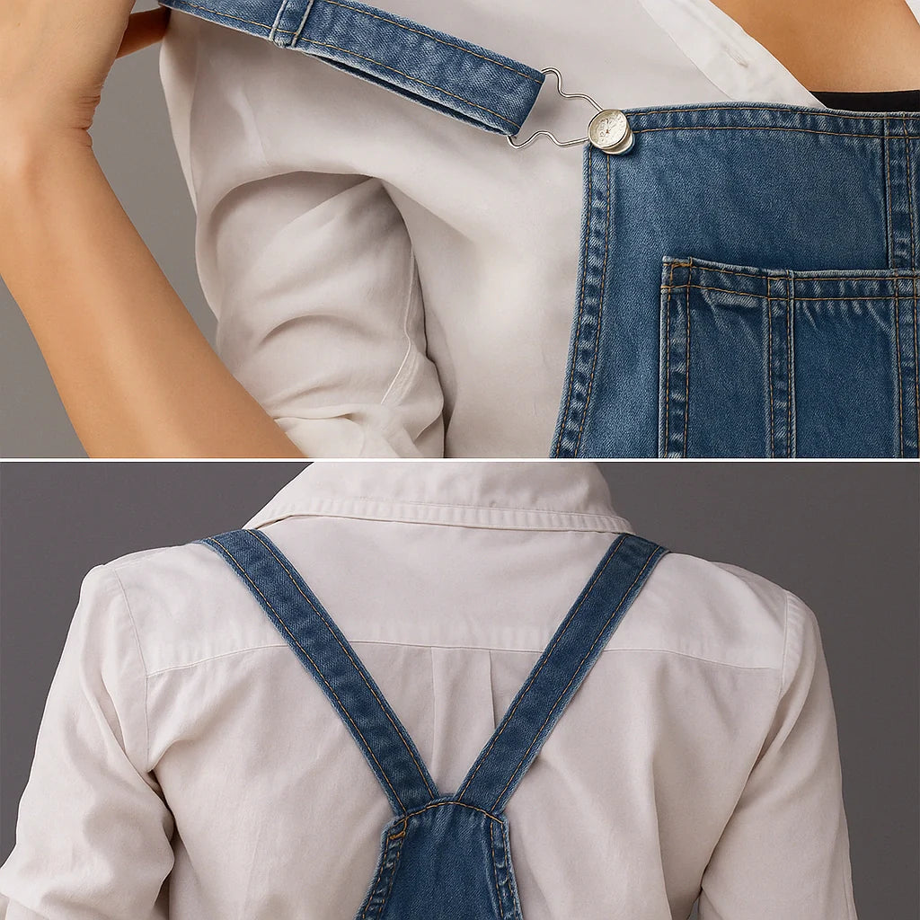 Jetta Robe chasuble en denim délavé avec fente arrière