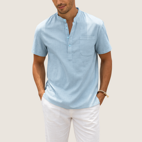 Jetta Chemise Lin & Coton – Col Henley Décontracté
