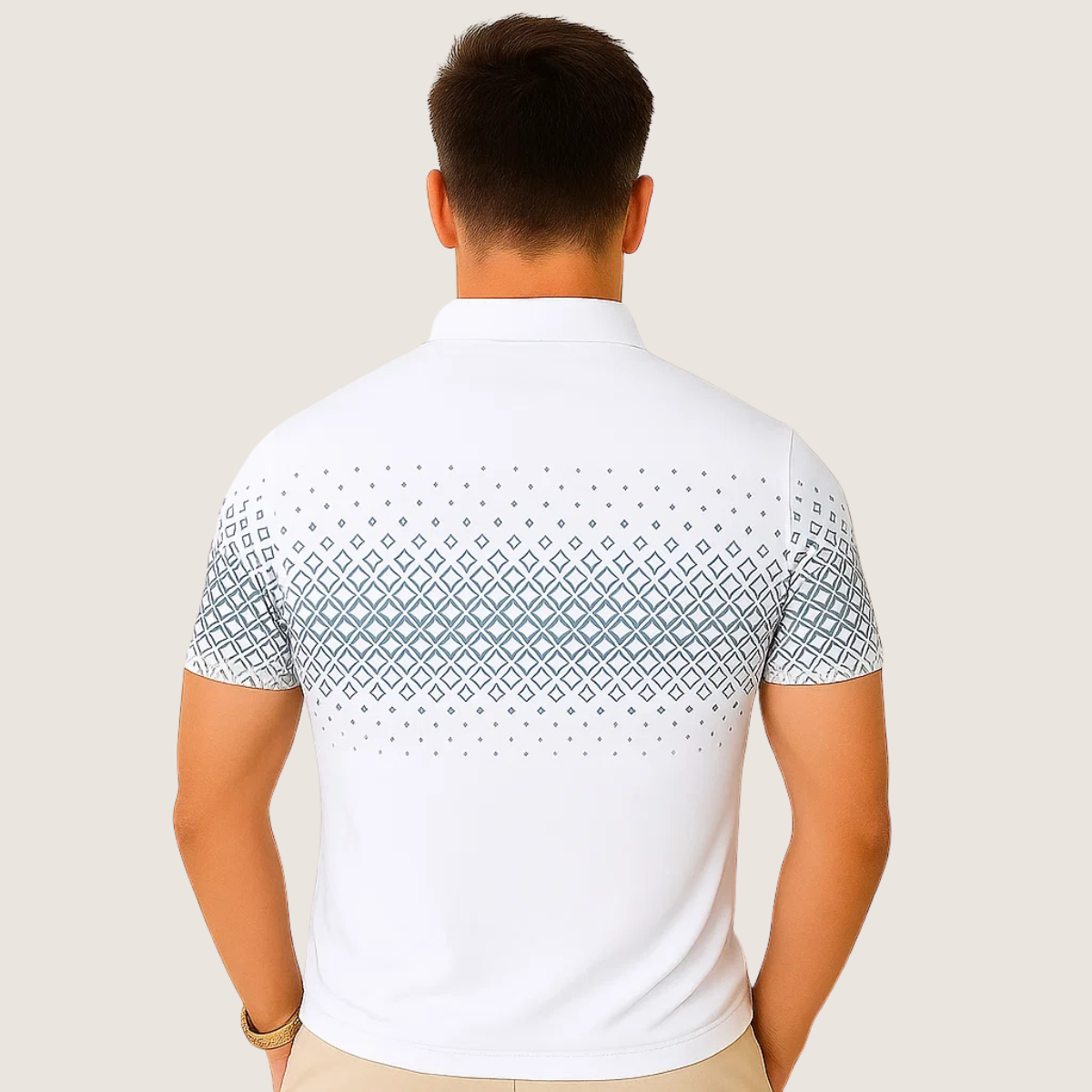 Jetta – Polo Homme à Imprimé Géométrique avec Fermeture Éclair – Élégant et Confortable au Quotidien