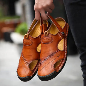 Sandales décontractées en cuir souple de haute qualité pour hommes - JettaWay™