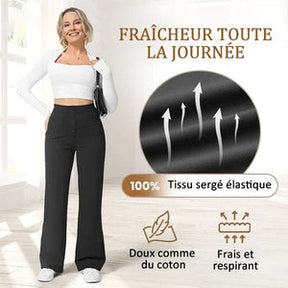 🔥50% de réduction🔥Haute élasticité - Pantalon décontracté à jambe droite et taille haute