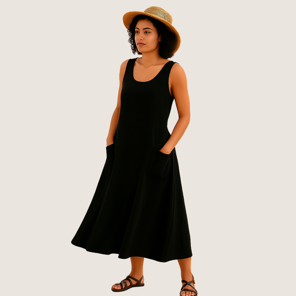 Jetta Robe Midi Isadora – Élégance Décontractée avec Poches
