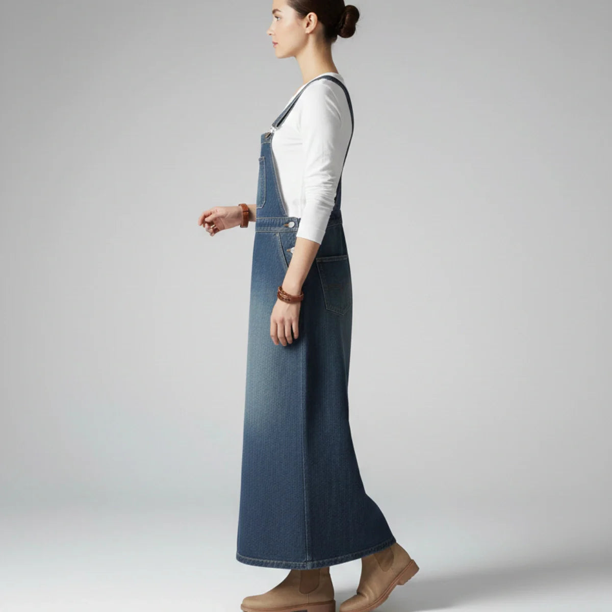 Jetta Robe chasuble en denim Heritage à fente arrière