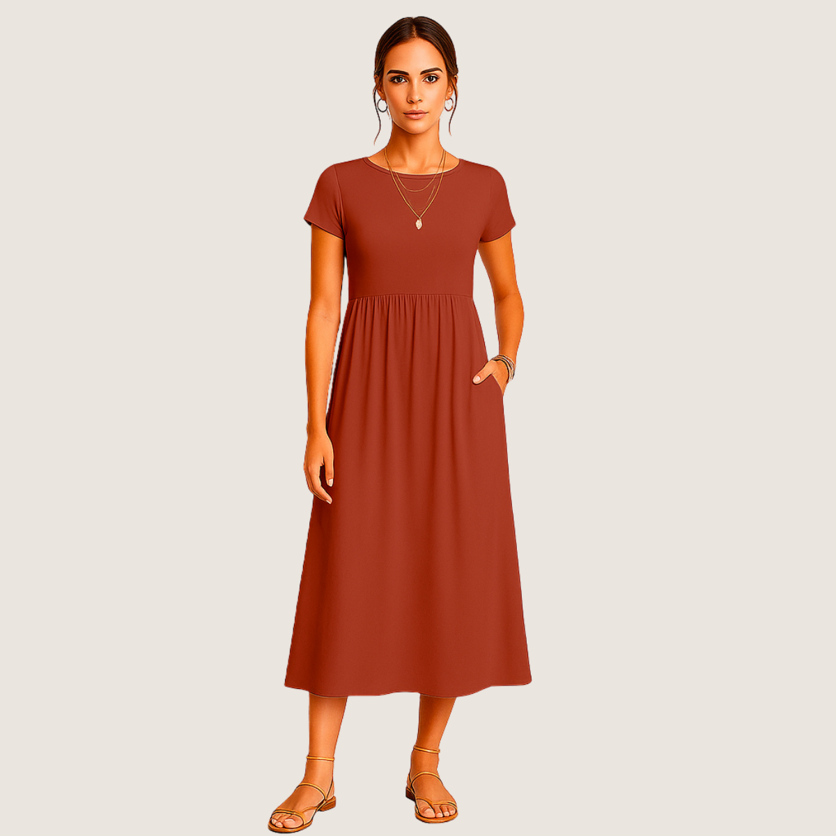 Jetta Robe Midi Alice – Élégance Décontractée et Intemporelle