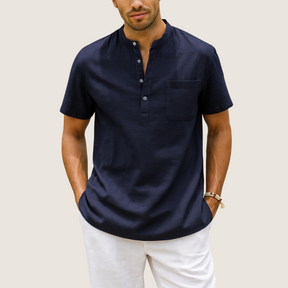 Jetta Chemise Lin & Coton – Col Henley Décontracté