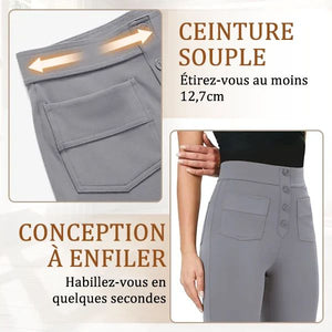 🔥50% de réduction🔥Haute élasticité - Pantalon décontracté à jambe droite et taille haute