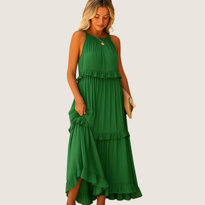 Rebeca Robe Longue Fluide – Élégance Romantique avec Volants