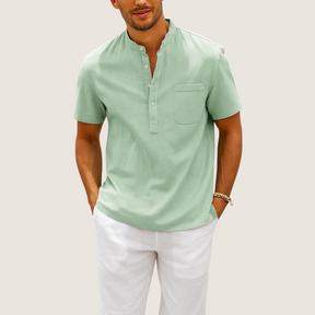 Jetta Chemise Lin & Coton – Col Henley Décontracté