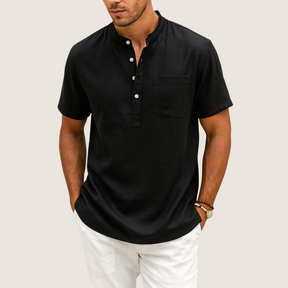 Jetta Chemise Lin & Coton – Col Henley Décontracté