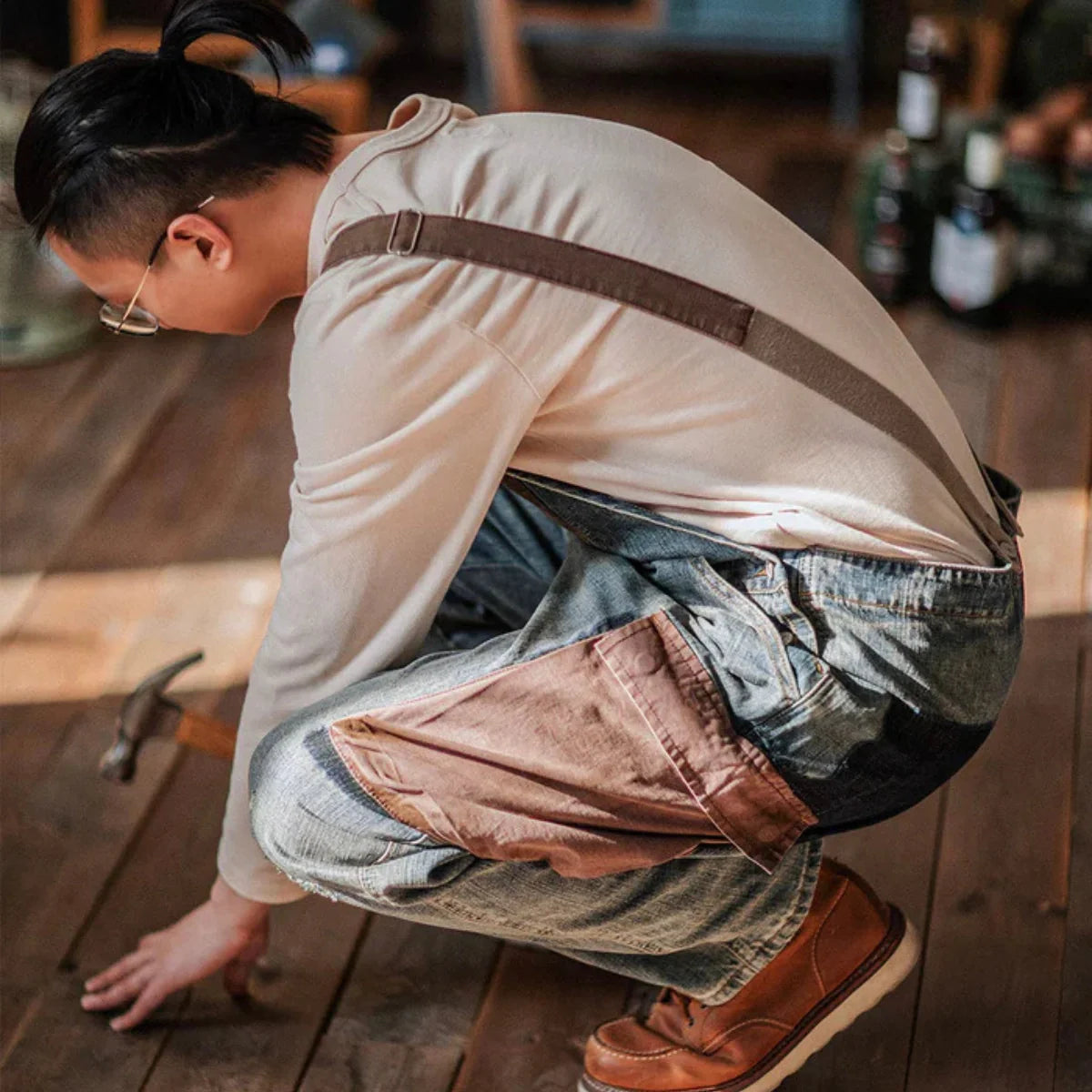 Jetta Salopette en denim à empiècements contrastés