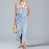 Jetta Robe chasuble en denim à fente avant