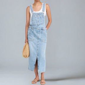 Jetta Robe chasuble en denim à fente avant