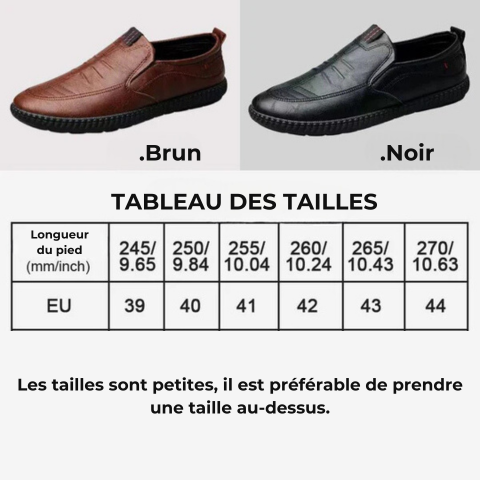 Mocassin en cuir décontractées à enfiler pour hommes