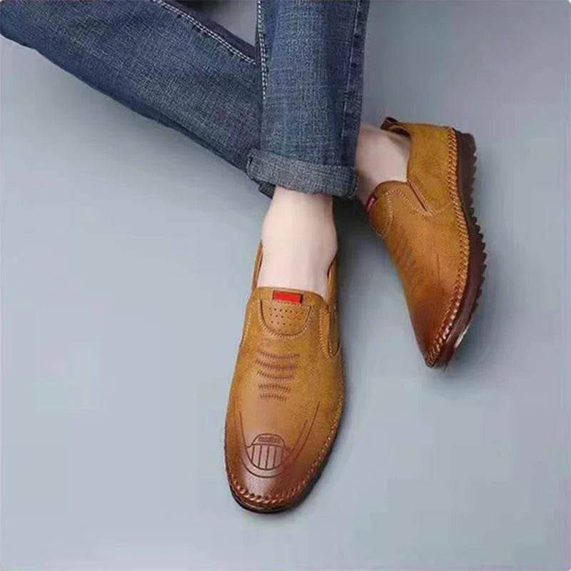 Mocassins à enfiler en cuir pour hommes