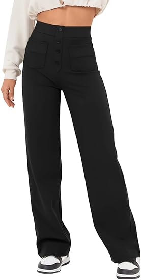 🔥50% de réduction🔥Haute élasticité - Pantalon décontracté à jambe droite et taille haute